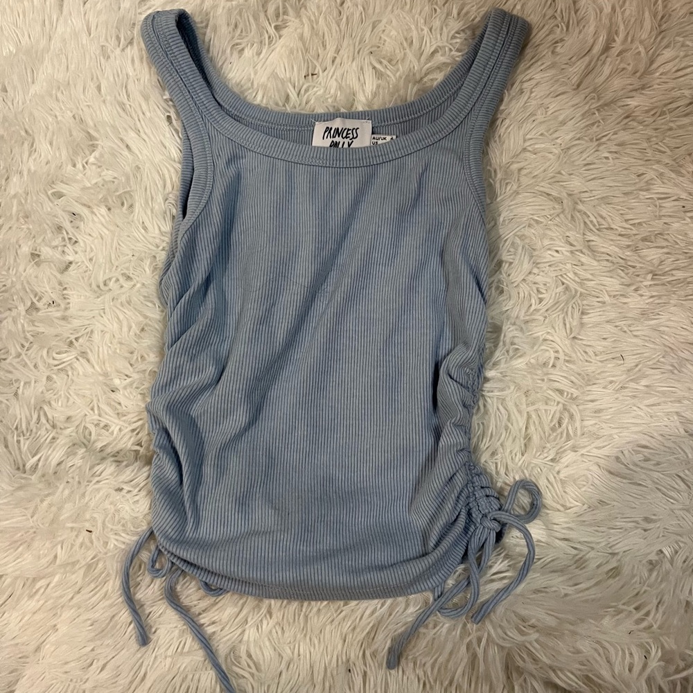 NEVER WORN Princess polly blue synched sides tank top size 2